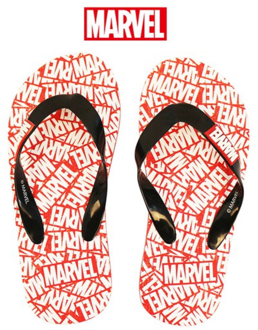 마블 로고레드 발편한 쪼리 슬리퍼 빅사이즈315 비치샌들 슈즈