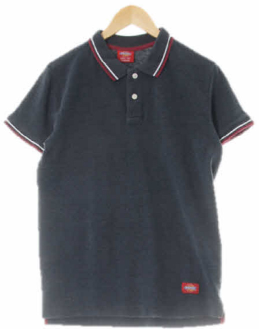 6183 디키즈 차콜미디움그레이 면혼방 배색형피케반팔티 [SM]