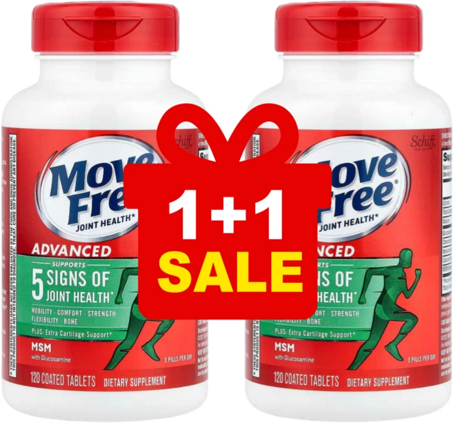 [1+1] 쉬프 무브프리 글루코사민 콘드로이친 MSM 120타블렛 / 해외직구 미국정품, 120정, 2개 - 쿠팡