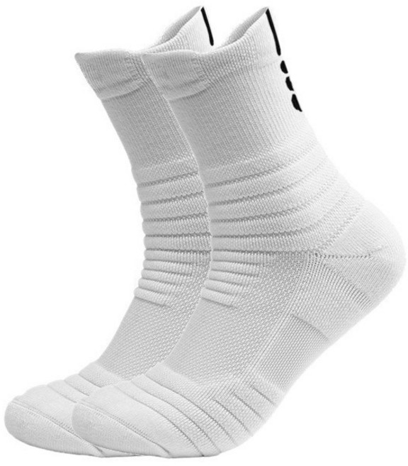 크로스몰 스포츠양말 이중쿠션 도톰 중목 운동용 5켤레 세트, 화이트, 1세트