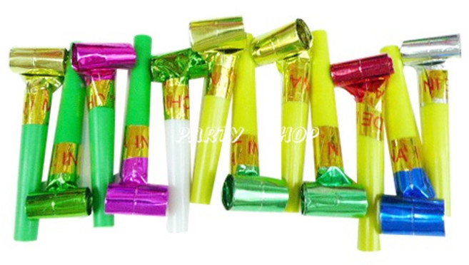 THE PARTY SHOP 派對捲笛吹 多彩兒童玩具 生日聚會趣味道具, 1個, (不含運)未滿佰元不出貨