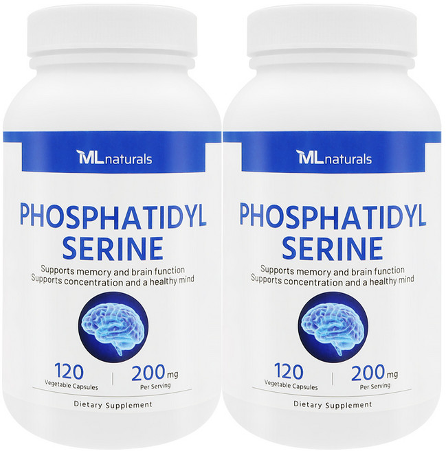 [미국빠른직구] 신제품 마이라이프 내추럴스 포스파티딜세린 200 mg 120정 2병, 2개