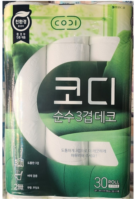 코디 순수 3겹데코 화장지, 30m, 30개입, 1개