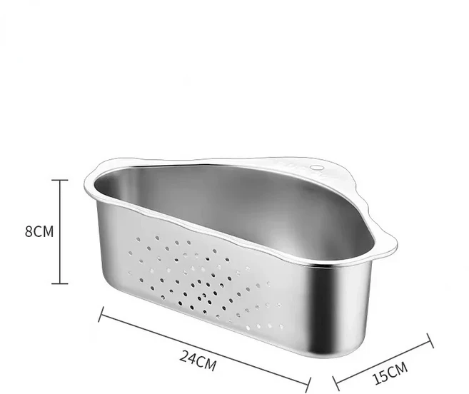 KEMORELA 헤비 듀티 스테인리스 스틸 주방 싱크 스트레이너 탈착식 필터 바구니 포함 위 식기 건조대 무타, 01 Silver