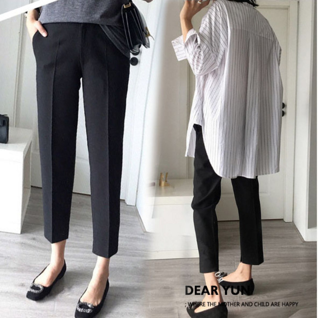 윤즈라온 임산부 여름 스판 슬랙스 블랙 (M~XXL)