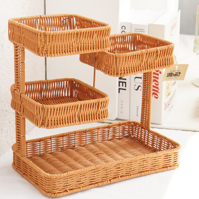 내일의공간 PP 화장품 정리함 (라탄바구니), 1개, 네츄럴