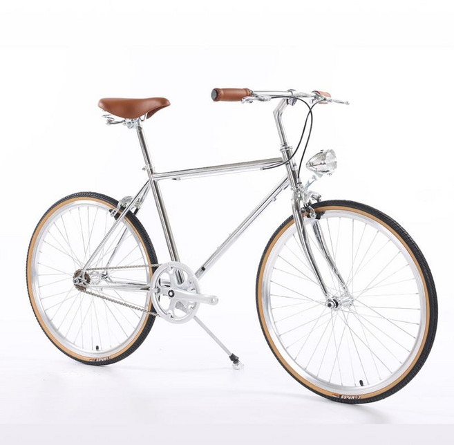 클래식 자전거 출퇴근 빈티지 7단 24인치 레트로 복고풍 여성용 로드, 아이보리 화이트, 1개