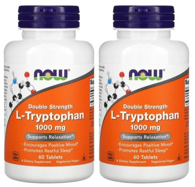 나우푸드 트립토판 엘트립토판 L-Tryptophan 1000mg 60정 2통 - 쿠팡
