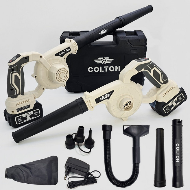 콜튼 강력 무선 송풍기 낙엽 청소기 충전 제설송풍기 5000mAh, 네츄럴화이트, 1개