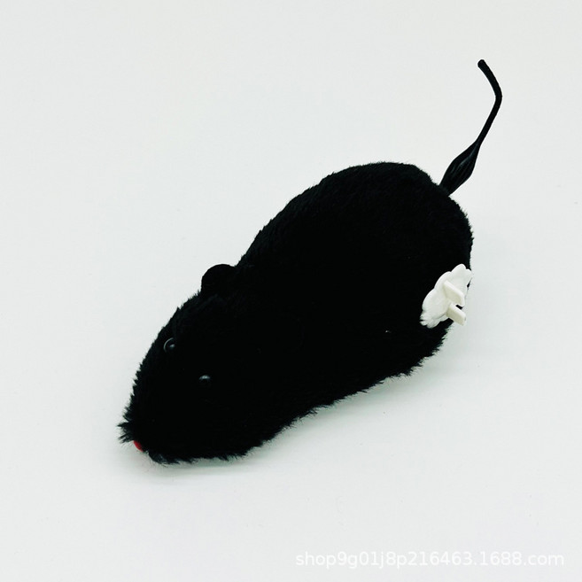 움직이는 태엽 쥐 장남감 고양이 장난감, 1개, 블랙, 5589