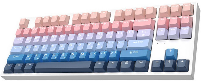 COX 선샤인 그라데이션 기계식 게이밍 유선 텐키리스 키보드, 혼합색상, 황축