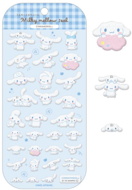 옐상 산리오 폼폼이 입체 스티커 5종, 1개, 시나