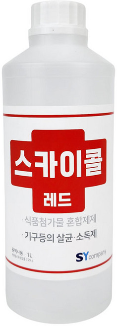 스카이콜 레드 살균소독제 75%, 1개, 1L