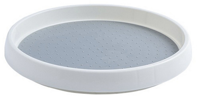 주방 수납 트레이 360도 회전 가능 조미료 및 소품 수납용 주방 수납장 및 냉장고용 회전 트레이 세척이 간편하고 기름때가 잘 묻지 않는 수납 트레이., 1개