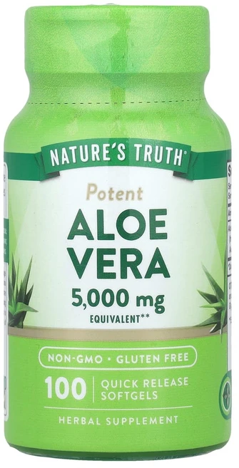 아이허브 네이처스 트루스 강력한 알로에베라 5000mg 속방형 소프트젤 100정, 1개 - 쿠팡