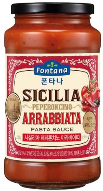 폰타나 시칠리아 페페론치노 아라비아따 파스타소스 600g 스파게티 쉬운요리 자취 간편식 집들이 맛, 1개