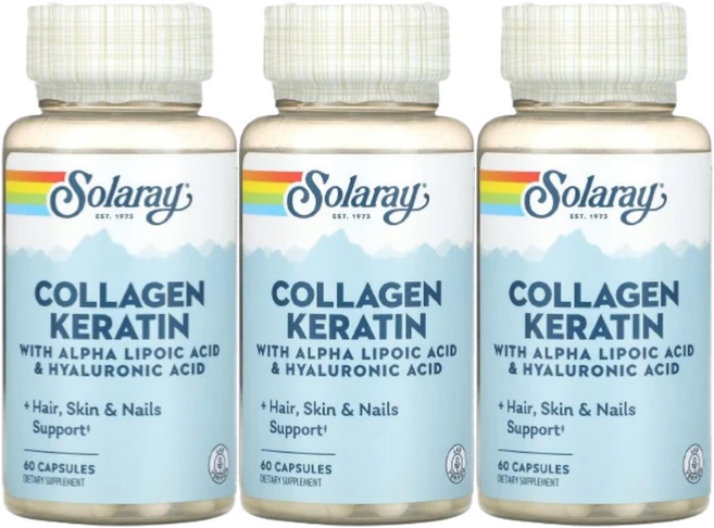 솔라레이 콜라겐 케라틴 Collagen Keratin 60정 3개 - 쿠팡
