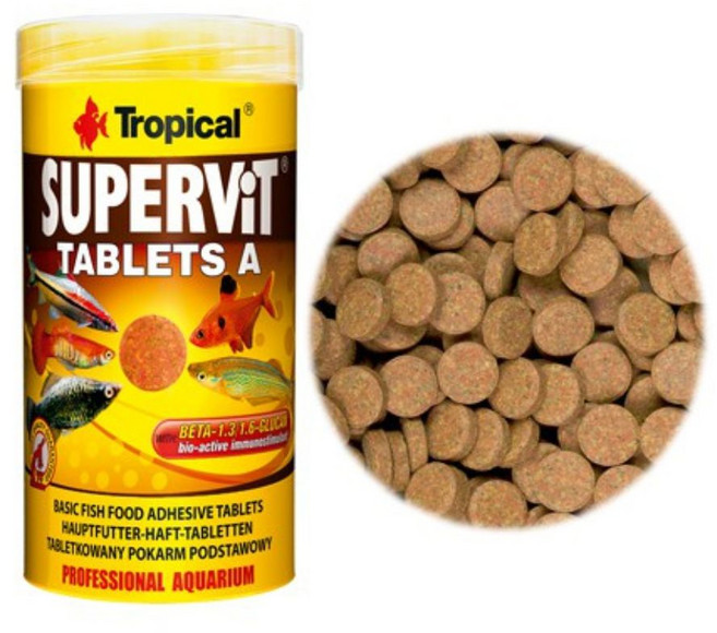 波蘭 德比克 Tropical 增豔維他黏貼飼料 80錠, 1個, 1g