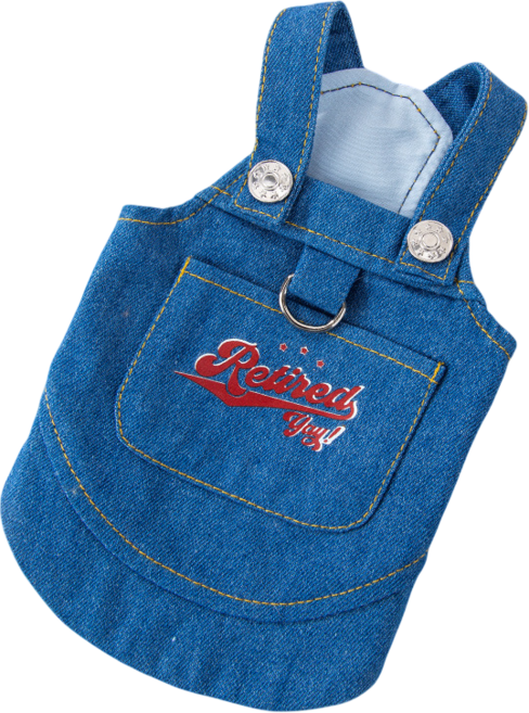 강아지 고양이 청멜빵 티셔츠 바지 치마 옷 냥슬아치 애견의류, 진청, 1개