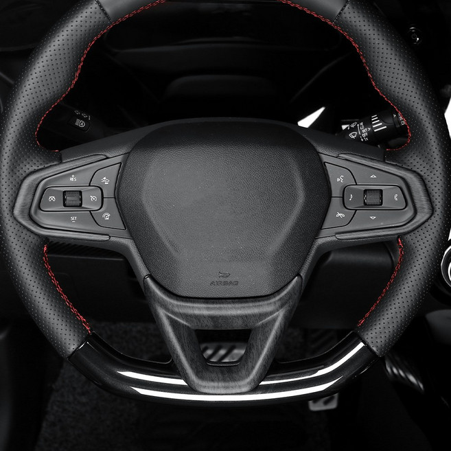 유투카 호환 트랙스 크로스오버 악세사리 튜닝 핸들프레임 커버, (Wood-우드) D컷 핸들 3Pcs, 기타