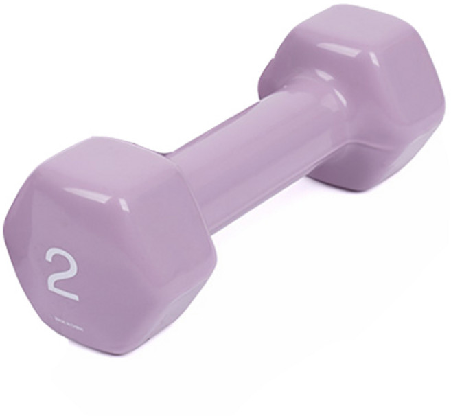 아이워너 PVC 뷰티 육각 덤벨 아령 감성적인컬러 베이비핑크 안전한 라운딩모서리 헬스 홈트 피트니스 헬스아령, 1개, 2kg