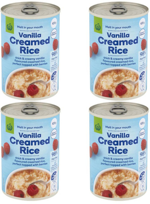 Woolworths 호주 울워스 바닐라 크림 라이스, 4개, 420g