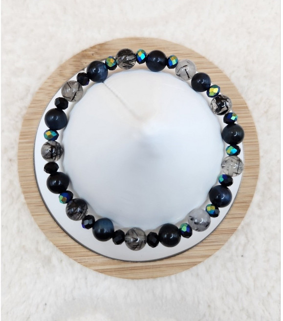 수기운 침수정팔찌 블랙 원석 호안석 오행 팔찌 침수정 재물운 횡재운 보충 개운