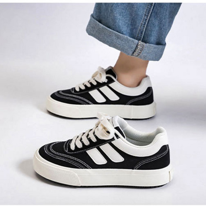 Modern Fashion 여성 심플한 캔버스 스니커즈 운동화 E55