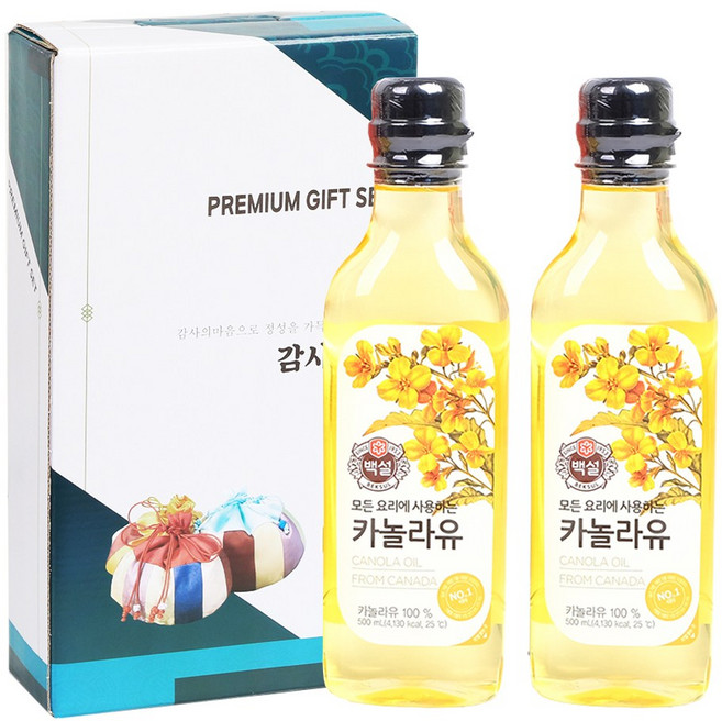 백설 카놀라유 선물세트 500ml x2P 설 선물세트 명절선물세트, 1세트