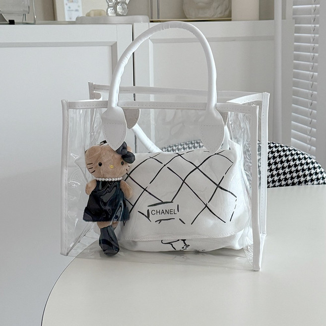 올라올라 투명pvc가방 비닐 비치백 숄더 토트백