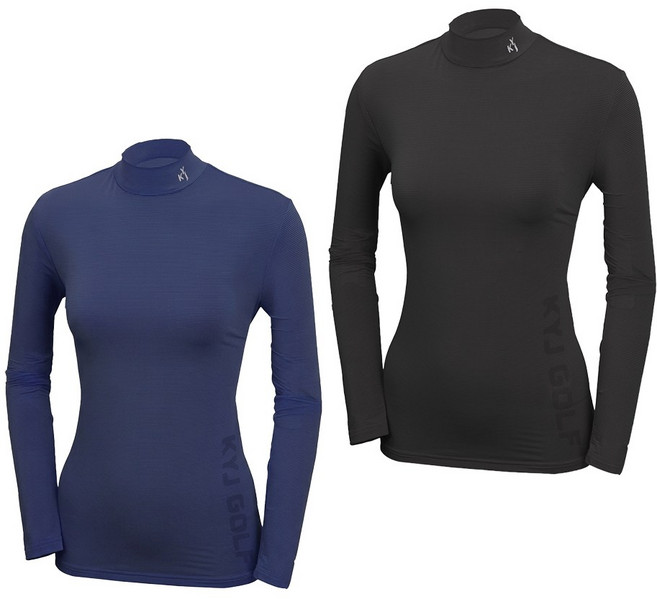 1+1 김영주골프 여성 여름 반목 긴팔 포인트 반폴라 티셔츠 아웃도어 스판 등산 티셔츠 9903