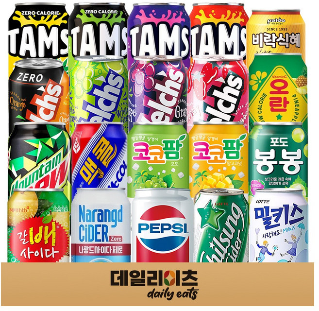 뚱캔 탄산 과즙 캔음료수 20종 20개입 믹스세트 (340ml~355ml), 1세트, 355ml