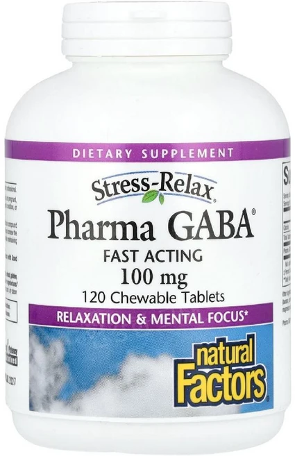 내추럴팩터스 파마 가바 Gaba 씹어먹는 100mg 120츄어블 감마아미노뷰티릭산, 1개 - 쿠팡