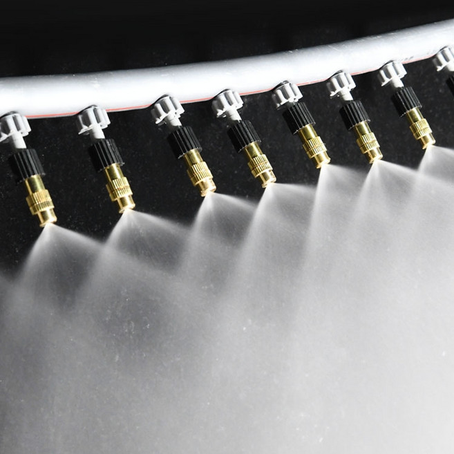 나사형 미스트 분사 호스 diy 물 노즐 정원 세트 주기 부속 스텐 물주기 농장 관개, 23.디럭스16호스50m+그레이노즐50개