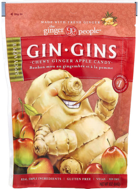 진저피플 생강사탕 진진스 츄이 스파이시 애플, 84g, 1개