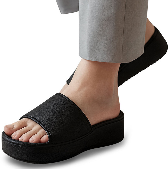 모노버스 5.5cm 키높이 푹신한 쿠션 여성 사무실 통굽 슬리퍼