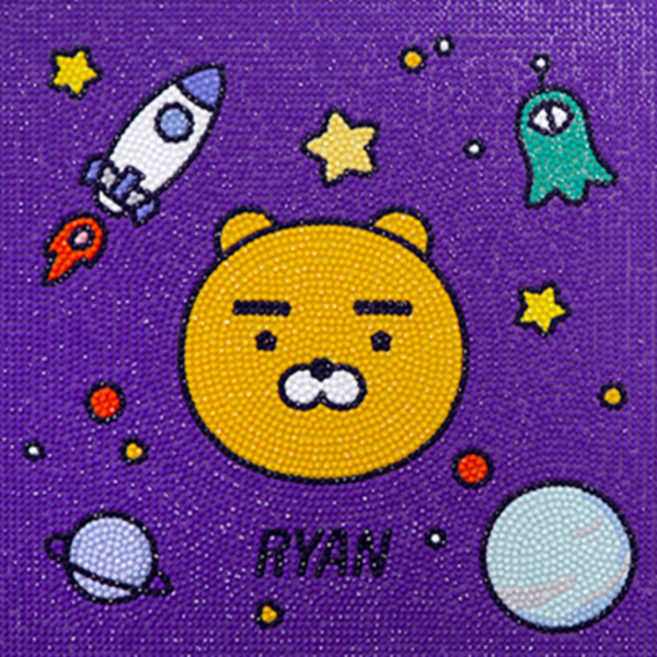 DIY 카카오 보석십자수 우주라이언 25x25, 1개