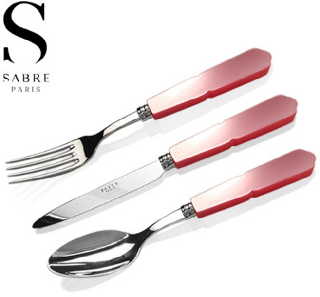 [사브르] 프랑스 구스타브 로즈핑크 디너 3종세트, 1세트