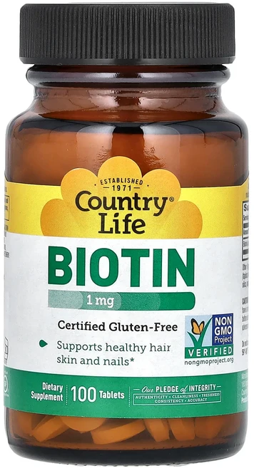 Country Life 비오틴 1000 mcg 100 정, 1개, 100정 - 쿠팡