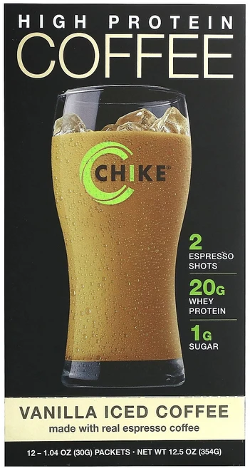 Chike Nutrition High Protein Iced Coffee Vanilla 12 Packets 1.04 oz 30 g Each, 1개, 354g - 쿠팡