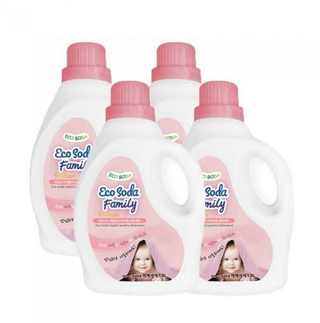 에코소다 액체세제 4개 대용량 세탁세제, 1.8L