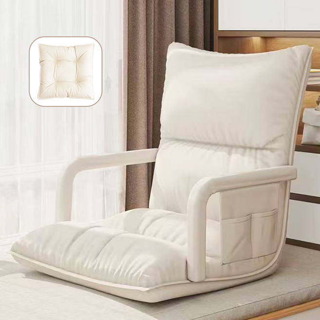 좌식 의자 6단 각도조절 다목적 1인용쇼파 좌식 의자 좌식의자 1인용 쇼파 등받이 좌식의자 좌식 소파 좌식 등받이 의자(핸드폰 파우치 없음), 1개, 베이지