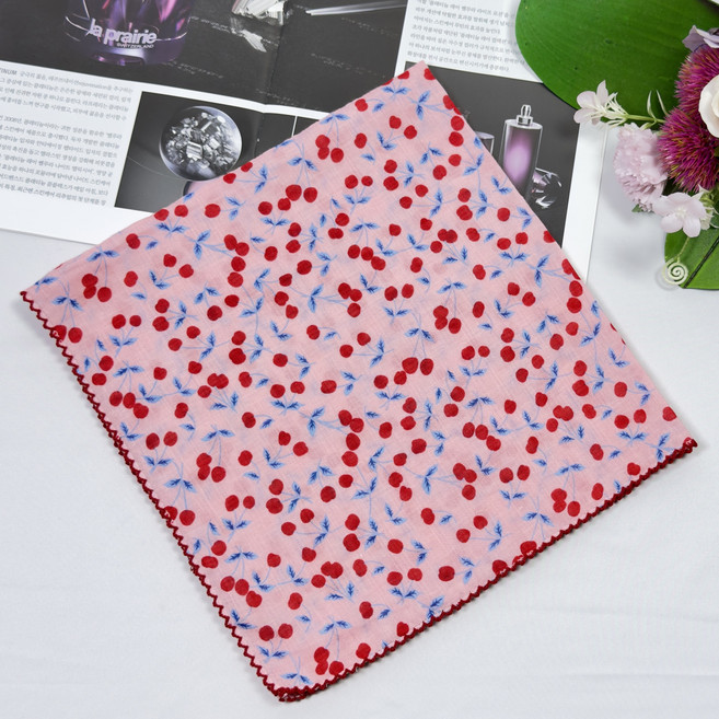 이든테라스 여성 손수건 쁘띠 스카프 순 면 80수 핀코트 엠보큐티 B