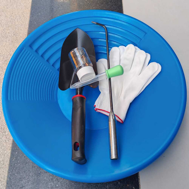 패닝 팬 접시 사금 금채취 금추출 캐기 분류기 세척, 1개, 6종 세트 하늘색 사진 참고