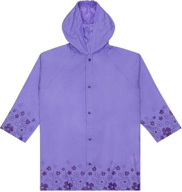 Puddle Play Kids Waterproof Rain Slicker Jacket with Hood – PVC Raincoat Snap Closure Lightweigh