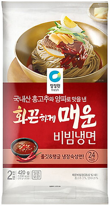 [냉장] 청정원 화끈하게매운 비빔냉면 2인분 420g