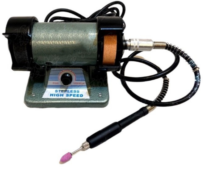 含發票『朕益批發』3英吋 桌上型砂輪機 迷你型研磨機 拋光機 附研磨筆 可調速砂輪機 研磨切削, 1個, TCF-3A 全配整組,無統編