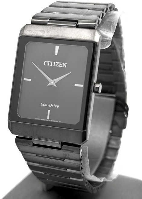 [Citizen] 시티즌 스틸레토 에코 드라이브 스테인리스 스틸 블랙 다이얼 28mm AR3107-57E /카드