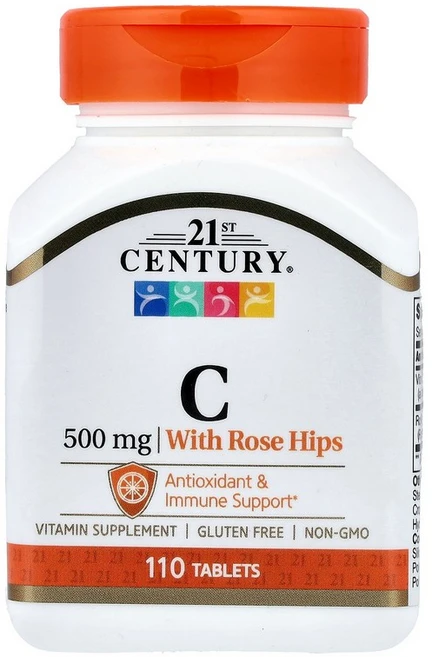 21세기 센트리 21st Century 로즈힙 함유 비타민C 500mg 110정120804원산지:기타, 1개, 500 mg - 쿠팡