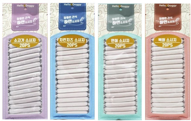 참좋은 간식 하얀소시지 20P 3개 (총 60p) 강아지 소세지 180g 소고기 치킨치즈 연어 북어